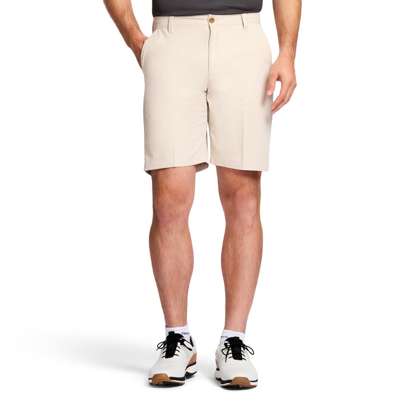IZOD Men's 9.5"Micro Poly Classic Fit Golf Short, 36, Stonedust - Image 1